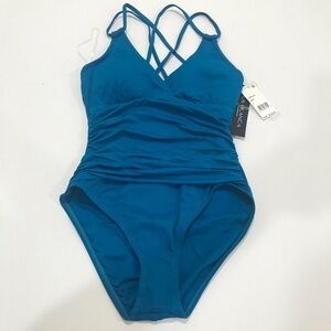 La blanca One piece swimsuit discrete control underwire push-up cross back NWT